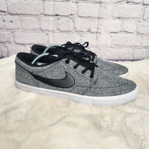 Nike Check Solarsoft Canvas SB Black White Sneakers Mens Size 12